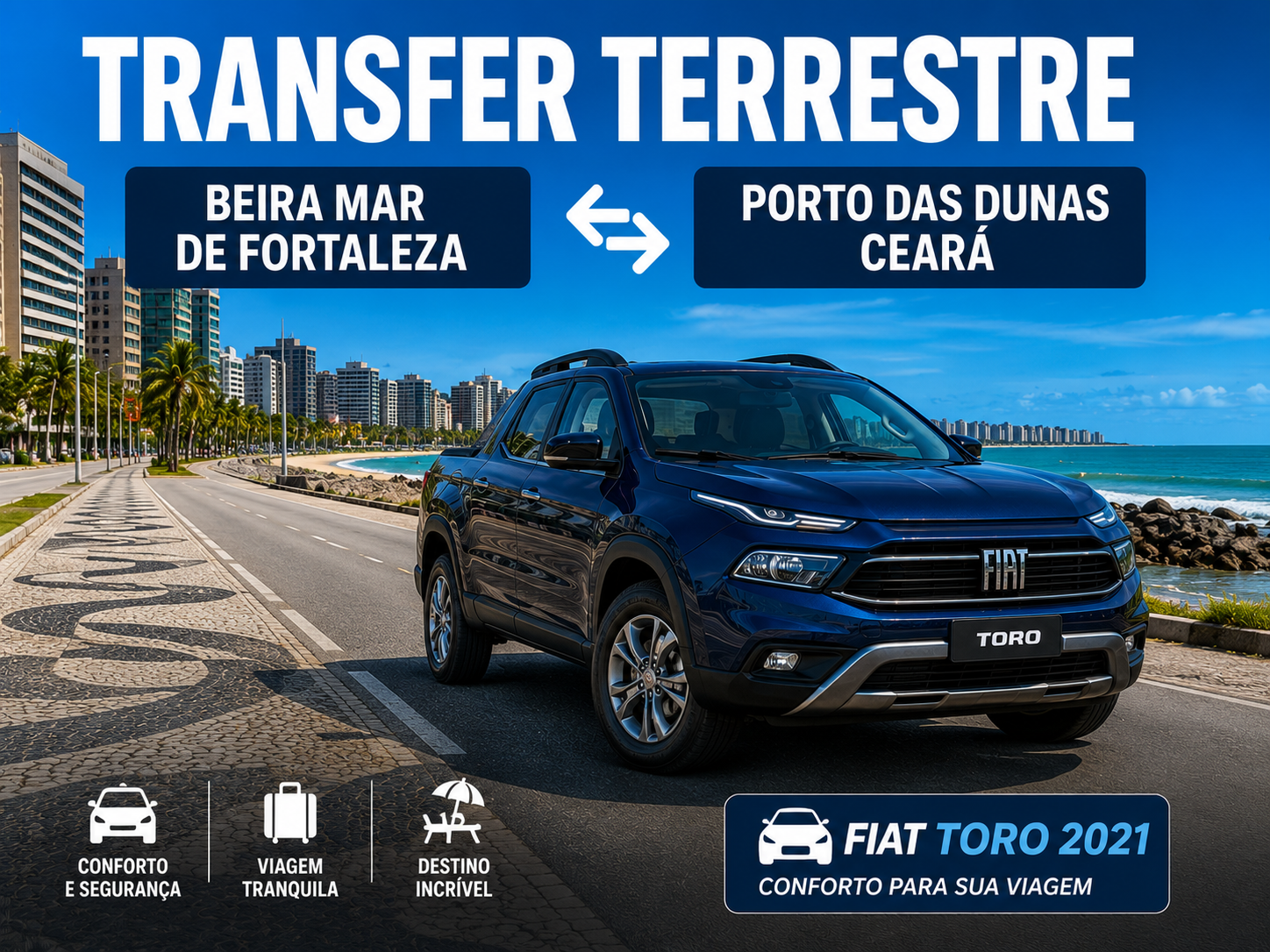 E0F549BC-8D54-4700-BE03-2F05CCB6EF24 Transfer Terrestre Beira Mar - Fortaleza - Ce / Porto das Dunas - Ce COD-61321199958 - Imagem 1